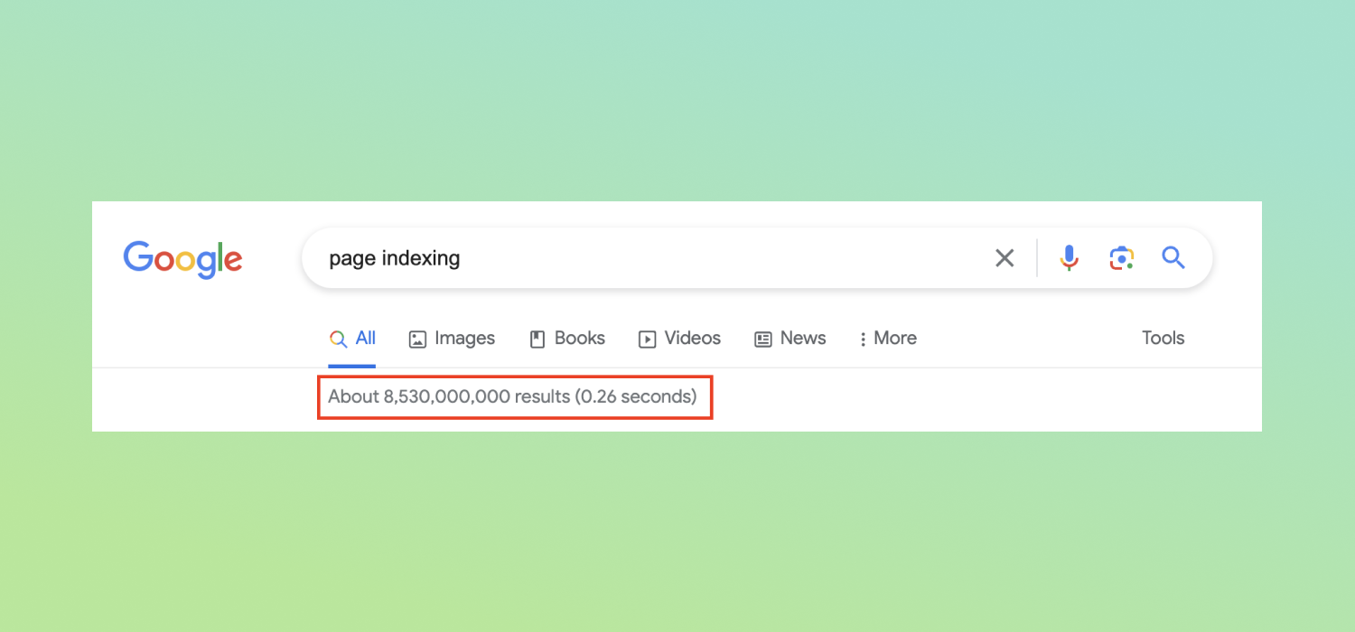 An example of Google’s index for a particular search query. CAPTION: Don’t try to index and rank every page on your website.